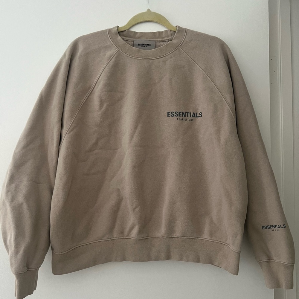 Essentials Men's Beige Crewneck Sweater